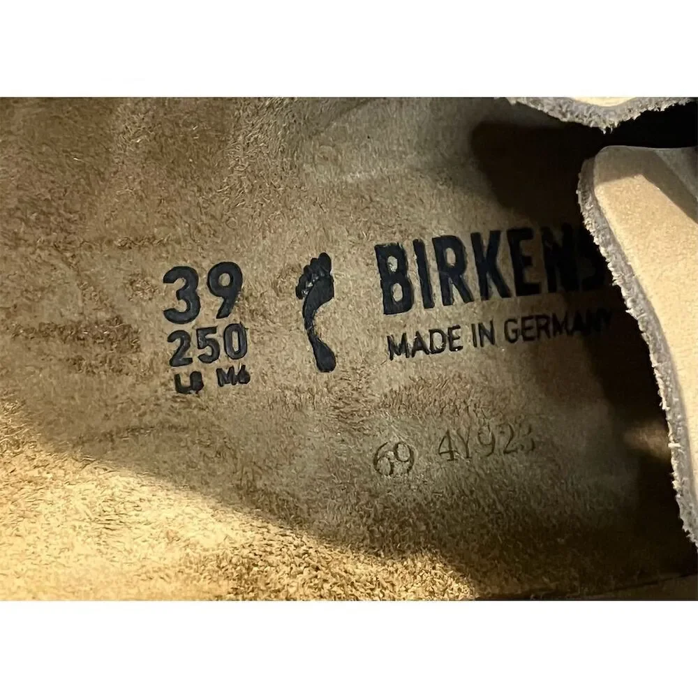 Birkenstock Boston Unisex Clogs Beige Suede Leather L8/M6 Boho Hippie Summer - Picture 14 of 15
